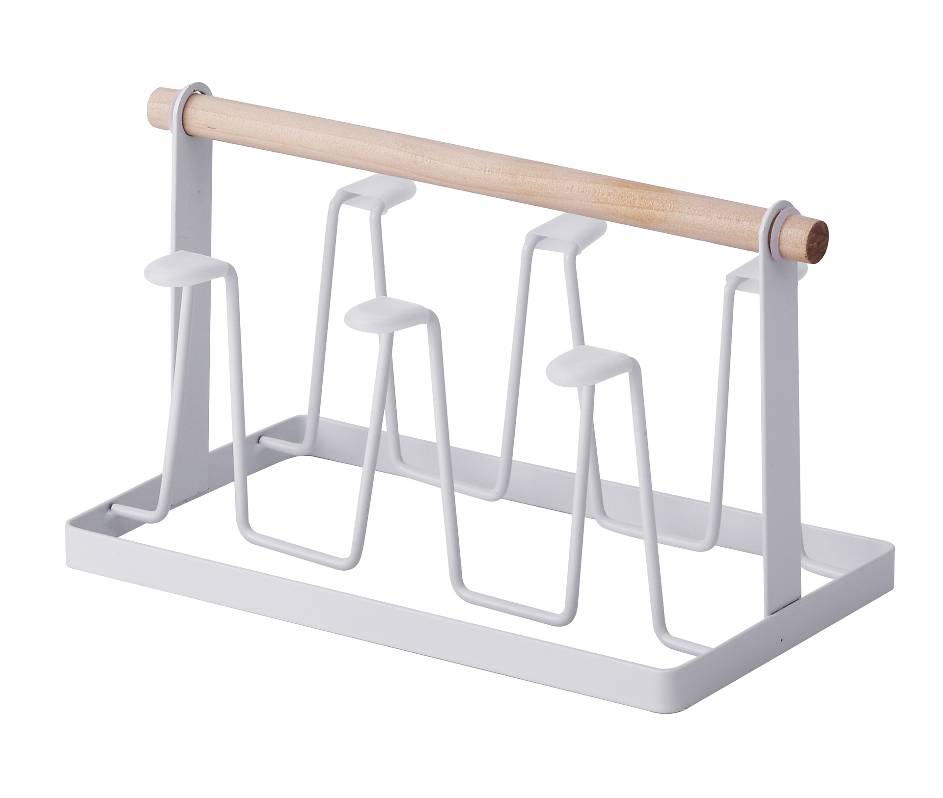 輕奢矮款木柄連體水杯架北歐水杯瀝水架家用倒掛收納玻璃杯架批發