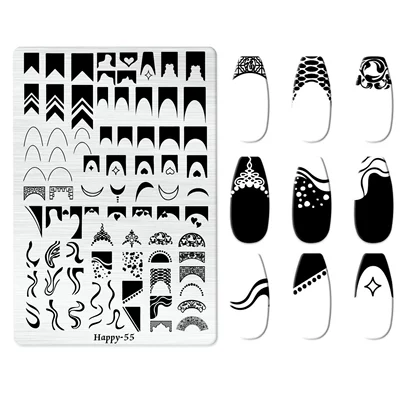 Xiaohongshu's Popular Jingtian Nail Art, Dırnaq bəzəkləri - happy-055-with-back-plate