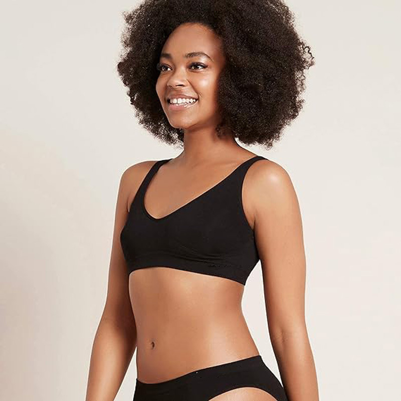 European and American cross-border nude sports underwear women's bamboo fiber healthy and comfortable seamless stretch light sports vest yoga