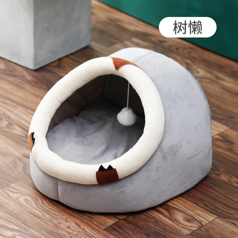 Invierno de invierno caliente cuatro estaciones general casa de gatos semicerrada cama para gatos casa de perros, productos de mascotas