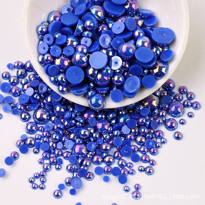 半円幻彩abs模造真珠メッキネイルパール手作りdiyプラスチックビーズ携帯ケース装飾卸売り|undefined