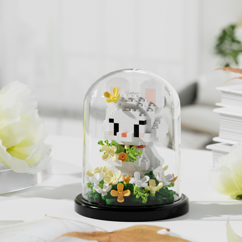Compatible con la red alta cactus plantas suculentas escritorio decoración creativa para niños niñas ensamblaje juguetes bloques de construcción