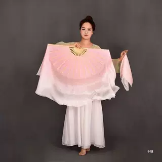 舞蹈扇子古典舞跳舞扇中国风色双面学生渐变胶州折叠广场舞扇竹骨