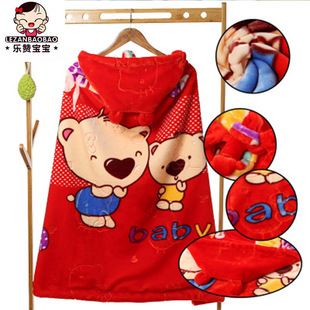 Children's Cloak Blanket Autumn and Winter Style Baby Wrap Blanket Newborn Outing Cloak Shawl Hooded Unisex Cartoon