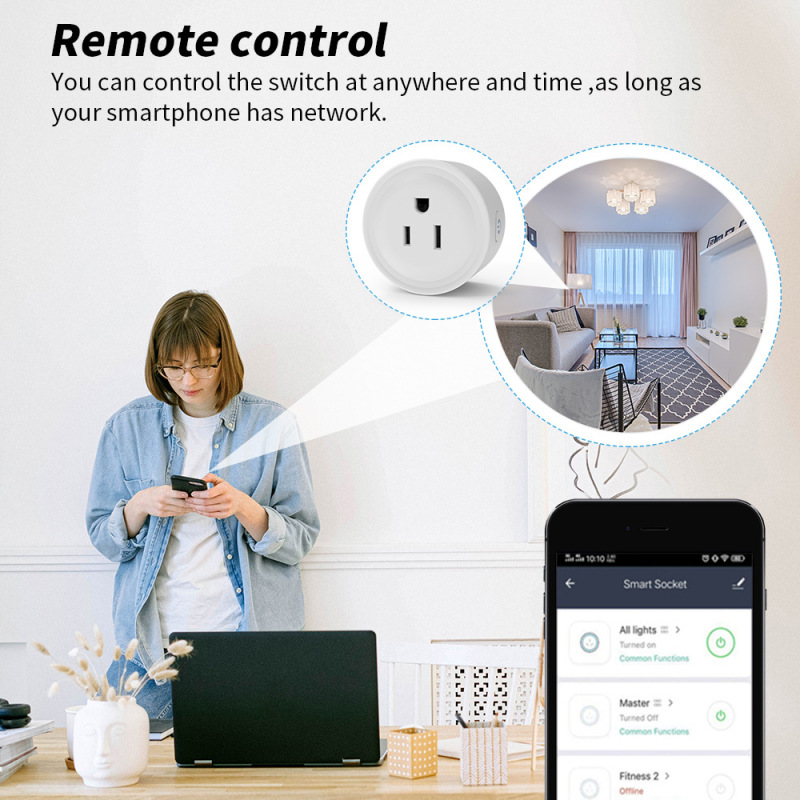 スマートソケット wifi 測定米国プラグソケット落書き zigbee スマート音声制御携帯電話タイミングソケット|undefined