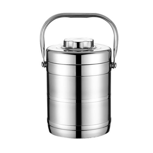 Stainless steel insulated pot and rice bucket double-layer vacuum pot and lunch box adult student multi-layer insulated lunch box lunch box