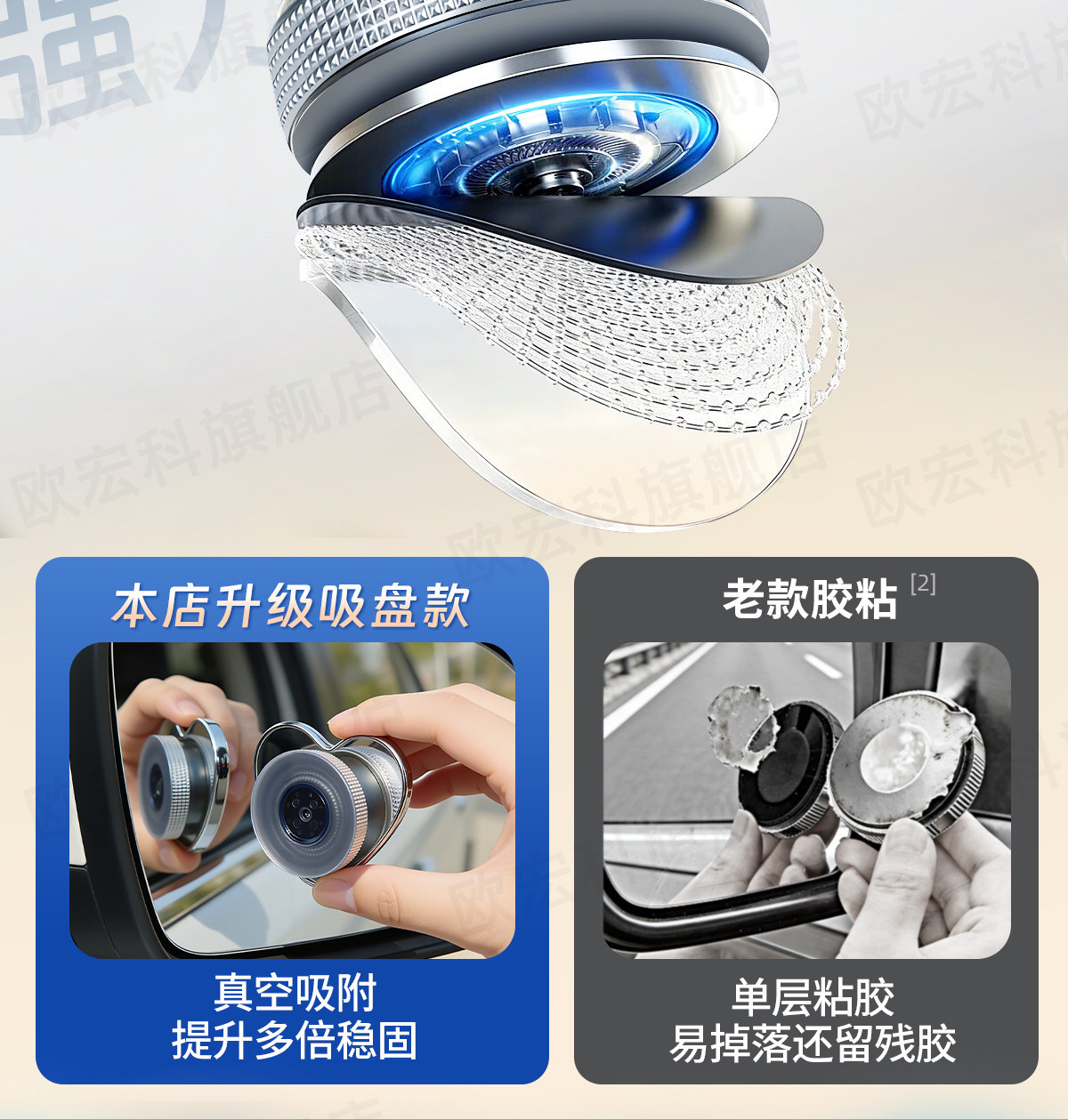 Car Reversing Small Round Mirror, High-Definition Reflective Blind Spot Mirror, Rearview Mirror Auxiliary Mirror, 360-Degree Blind Spot Device, Suction Cup Type