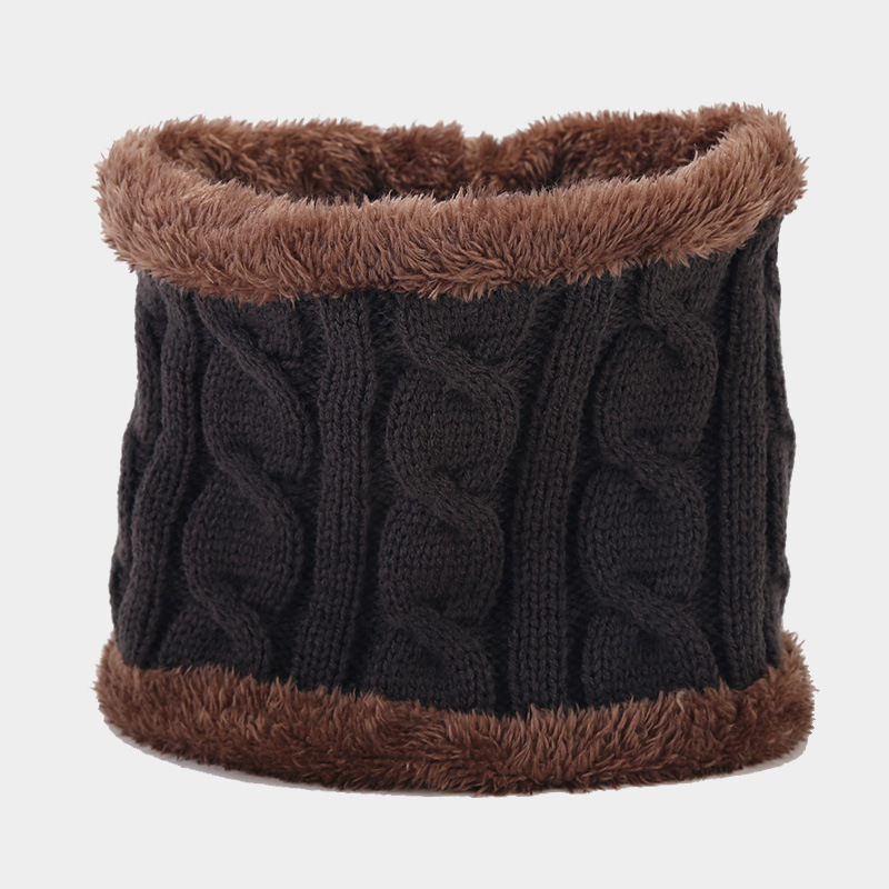 Autumn and Winter New Fried Dough Twists Thickened Warm Hat Neck Gloves Three piece Cold proof Set_voghion.com