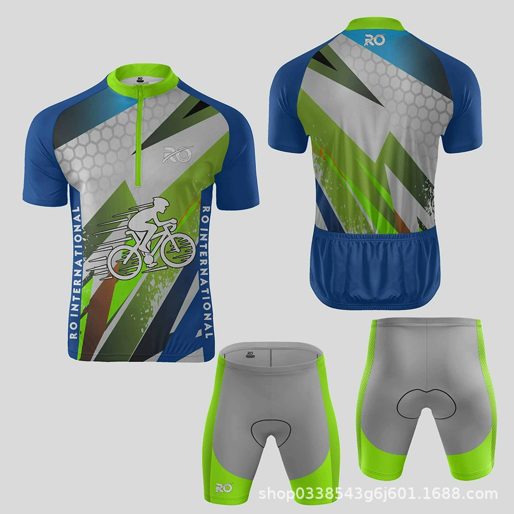 Летняя велосипедная одежда, комплект из джерси, дышащий, с коротким рукавом