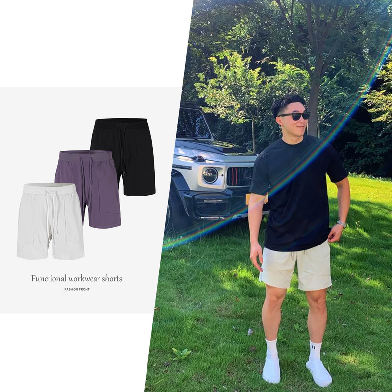 JMWH LTT Summer 7inch Men's Lightweight Quick-Dry Breathable Fitness Shorts Summer Quick-Dry Shorts