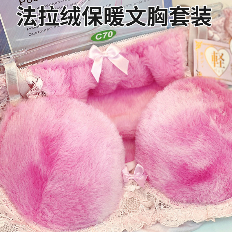 Cross-border new style brushed bra suit comfortable wireless warm women's bra push up top support sexy underwear Cross-border new style brushed bra suit comfortable wireless warm women's bra push up top support sexy underwear
