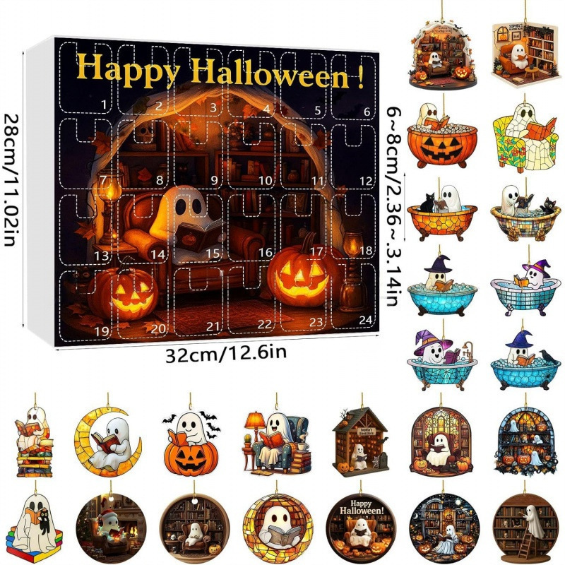 Halloween Countdown Calendar万圣节倒计时日历 2025-24 PCS|undefined