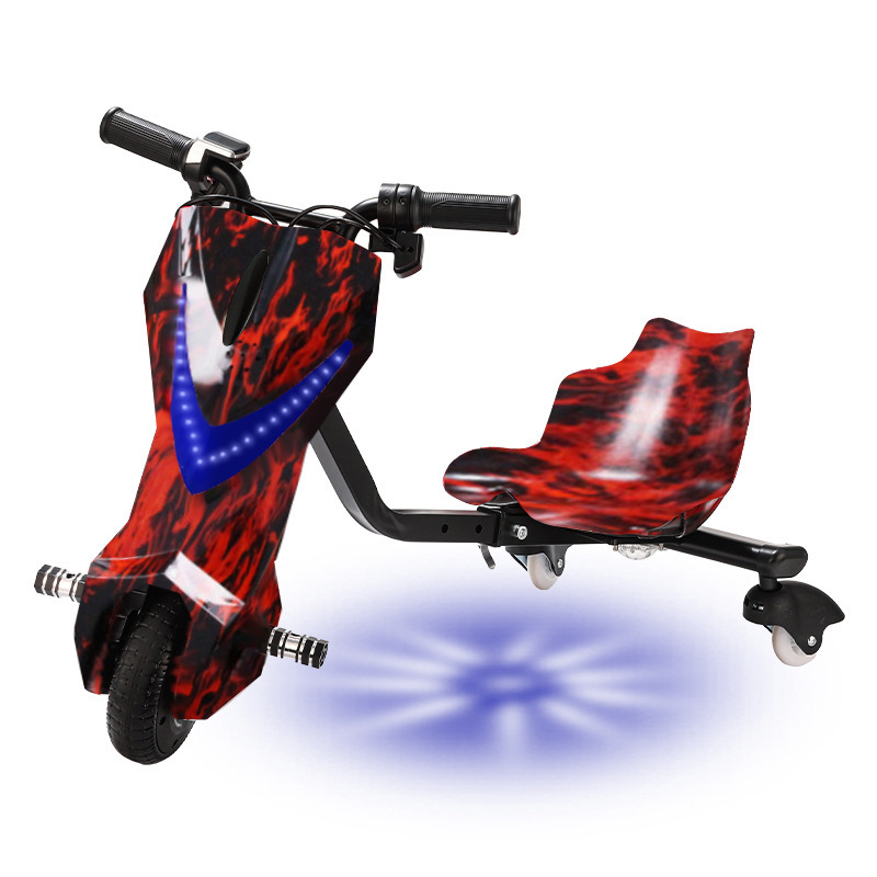 vehículo de deriva de tres ruedas, scooter eléctrico luminoso para niños, vehículo de juguete de cola de rotación, vehículo de equilibrio de alta potencia inteligente