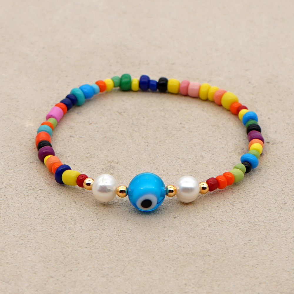 Bohemia Style Pearl Color Demon Eye Bracelets Wholesale display picture 4