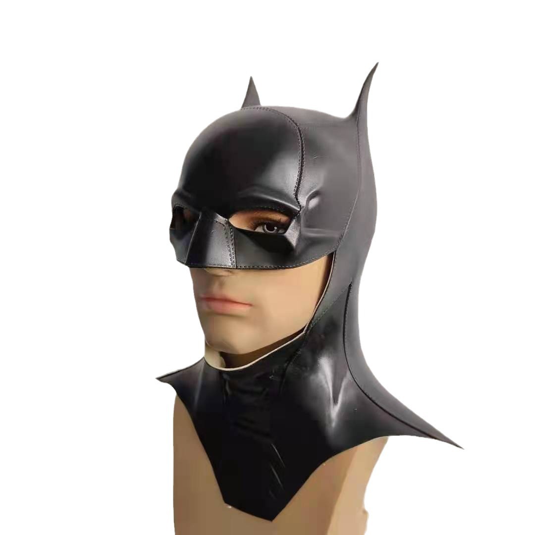 乳胶蝙蝠侠面具头套DC电影周边cos长款带脖纹蝙蝠侠乳胶装扮道具
