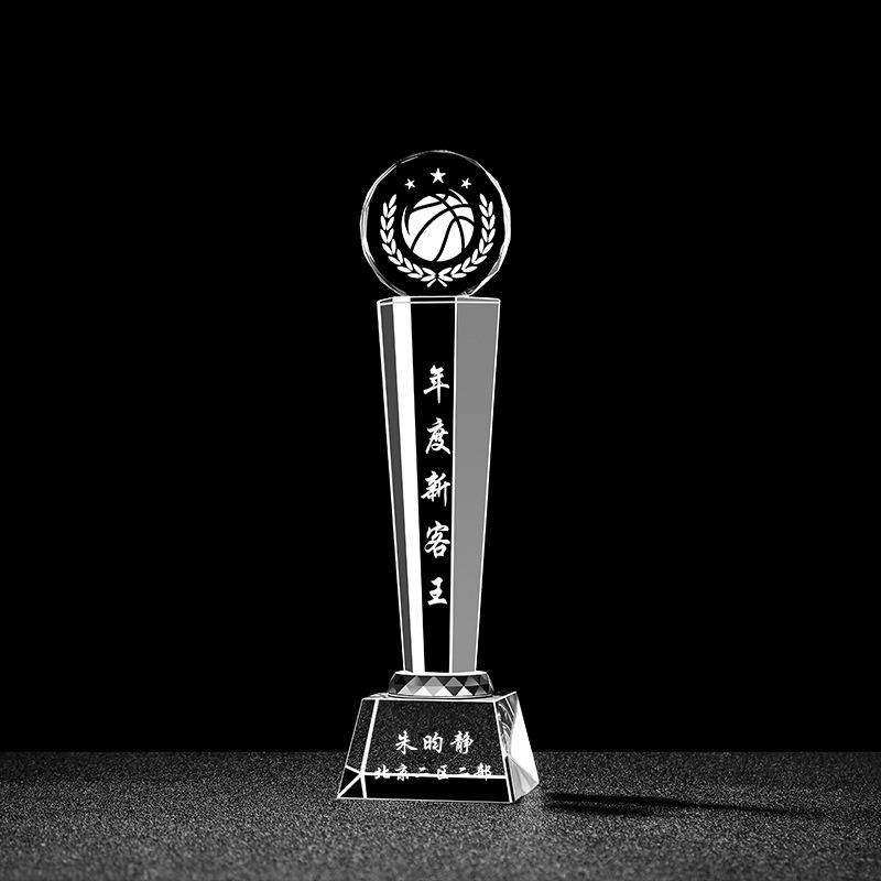 Trofeo de cristal personalizado con inscripción creativa Copa de premios de aniversario concurso de música regalo conmemorativo