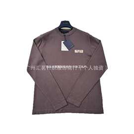 跨境高品质V家26Fw标签撞色字母刺绣针织长袖