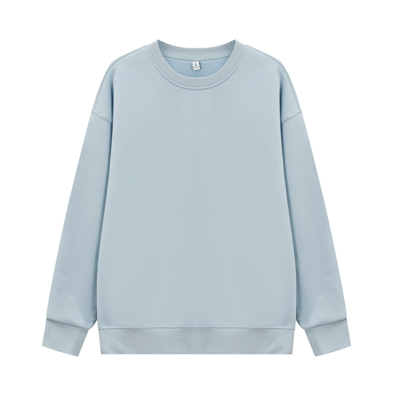 Oversized Fleece Crewneck Sweatshirt - 340GSM Plush-Lined Unisex Pullover With Drop Shoulder For Men & Women_voghion.com