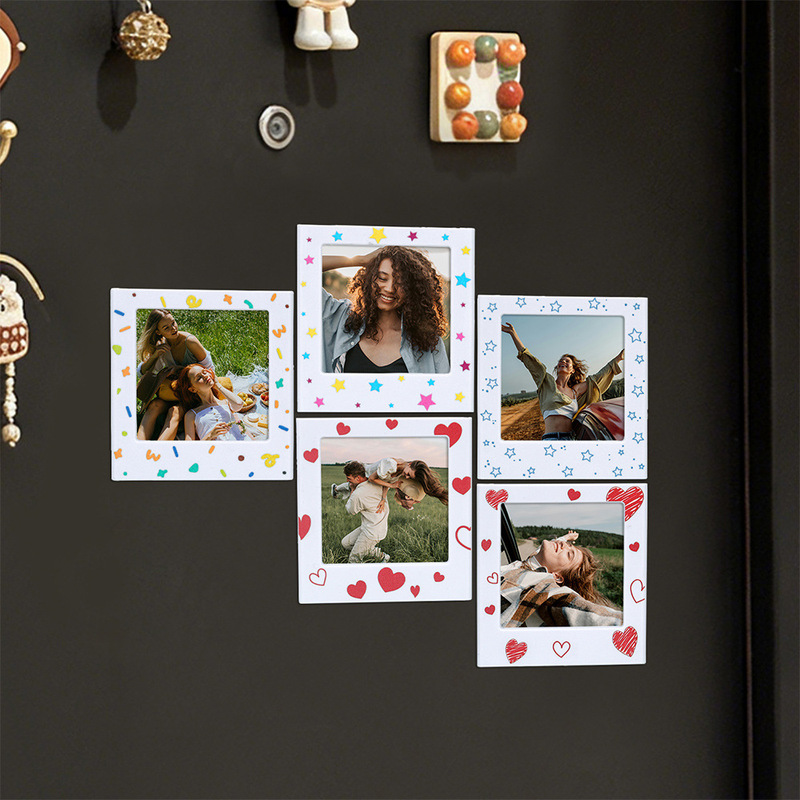 Amazon's Best-Selling Polaroid Square Magnetic Photo Frame Table Creative Cute Cartoon Heart Star Small Photo Frame
