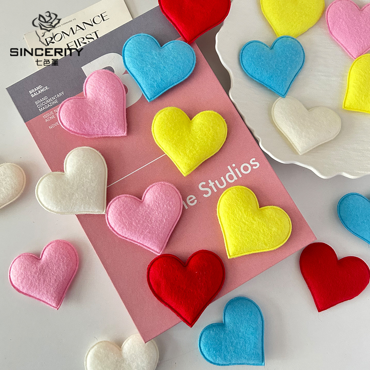 Siete colores cordier romántico ramo de flores macarón amor adornos con accesorios de color dopamina decoración florista