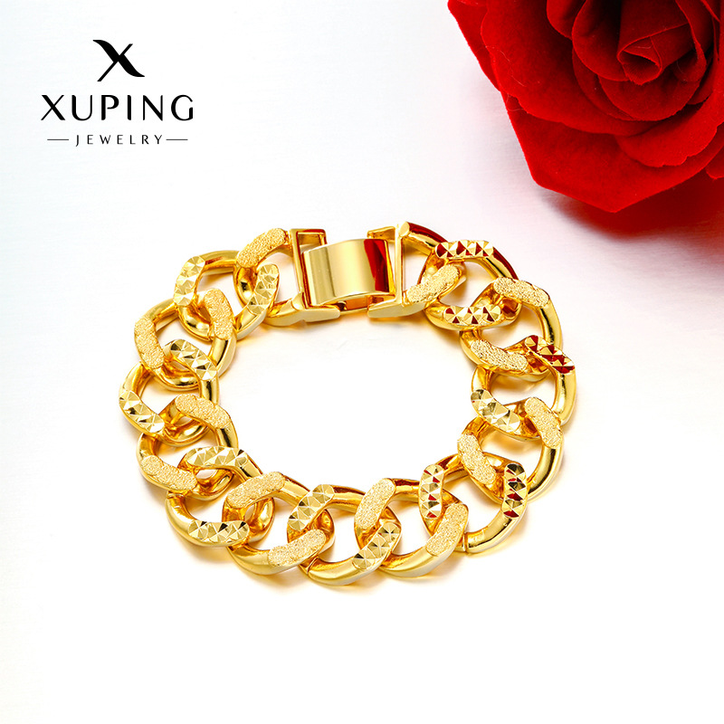 Xuping joyería de moda transfronteriza Europa y América pulsera de hombre latón de otoño y invierno cadena cubana joyería hip hop al por mayor
