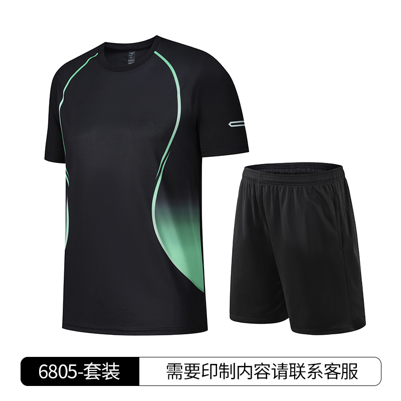 6805-Traje negro y verde