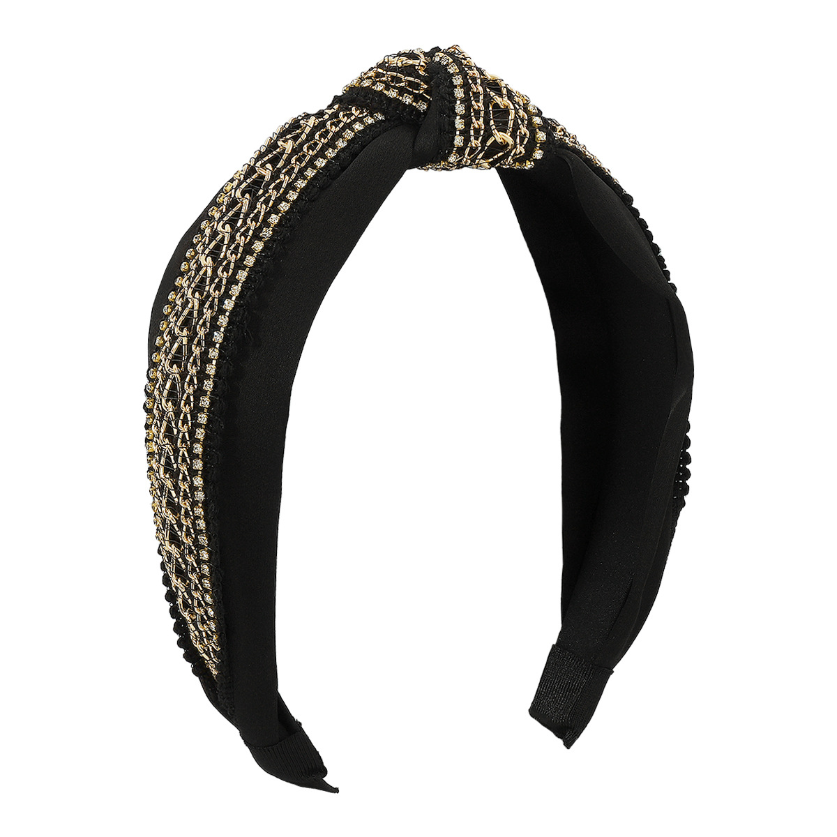 Fashion Geometric Cloth Knot Inlay Artificial Rhinestones Hair Band display picture 11