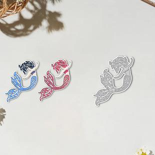 Cross-Border Special Supply of Metal Cutting Embossing Knife Mold for Handbook Decoration Mermaid Handmade Paper Art Embossing Carbon Steel Knife Mold
