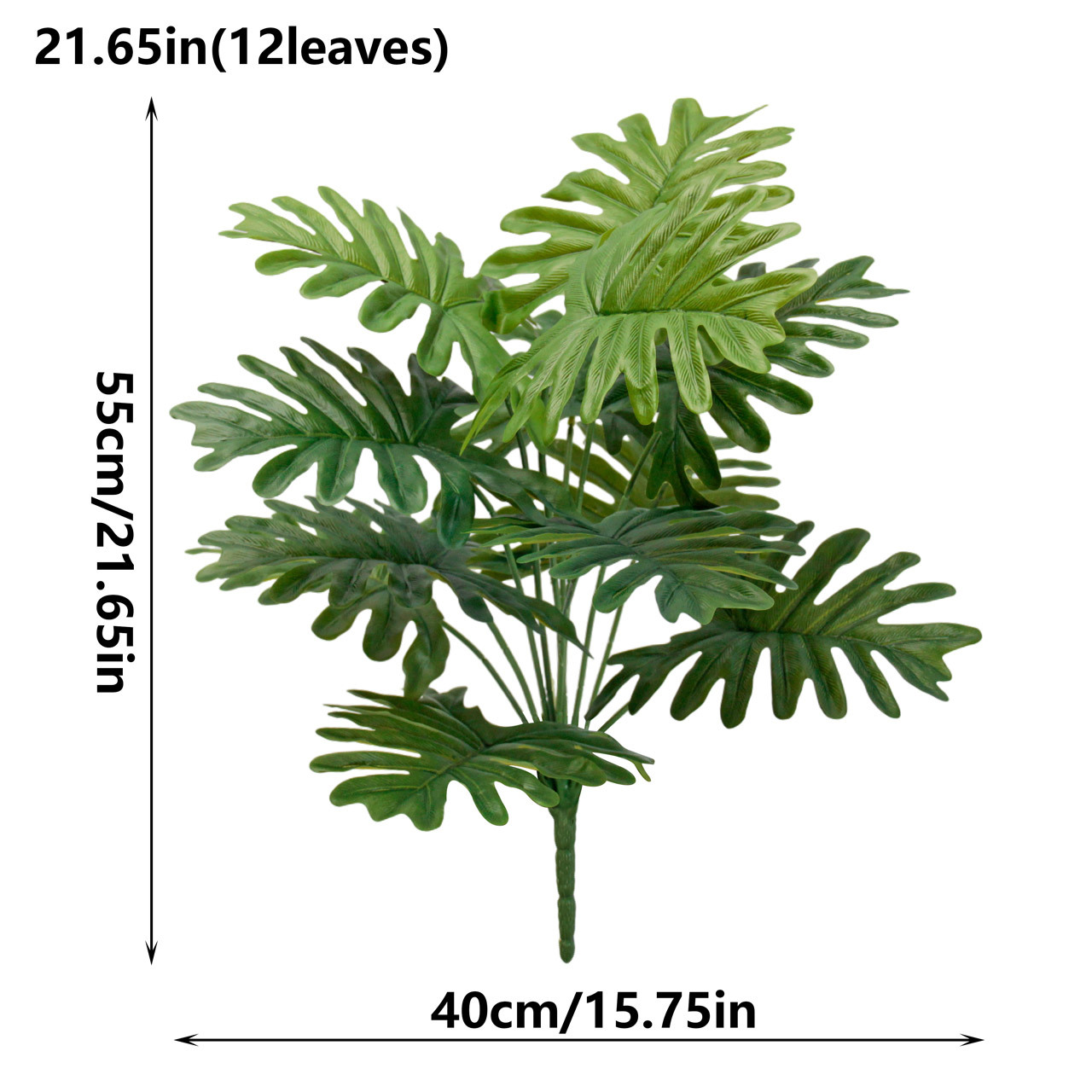 12 잎 봄 비 거짓 나무 (총 길이 55cm)
