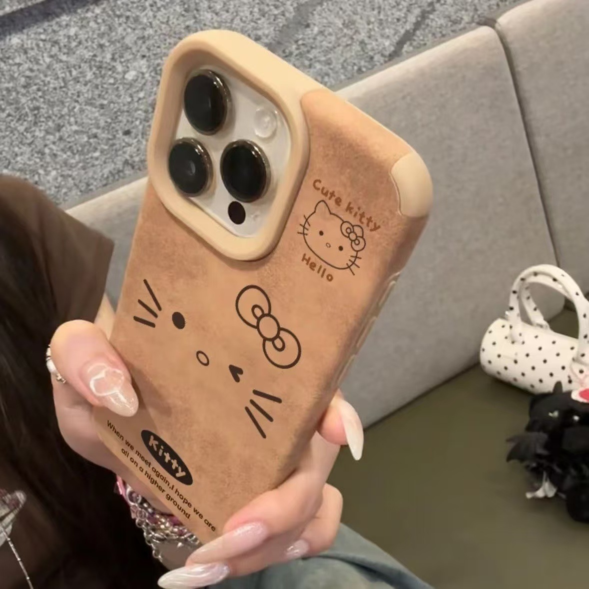 Nueva piel de cordero para iphone16 funda para teléfono móvil niña Apple 15promax/14 anti-caída 13pro12kT