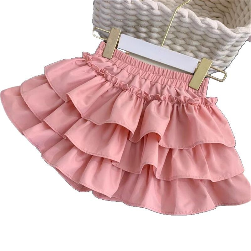 Xianning siete faldas para niñas verano nuevo estilo estilo occidental falda de pastel para niños falda corta para niñas falda tutú falda princesa pantalones