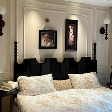 高级感黑色调法式复古装饰画美式中古风卧室床头餐厅玄关古典挂画