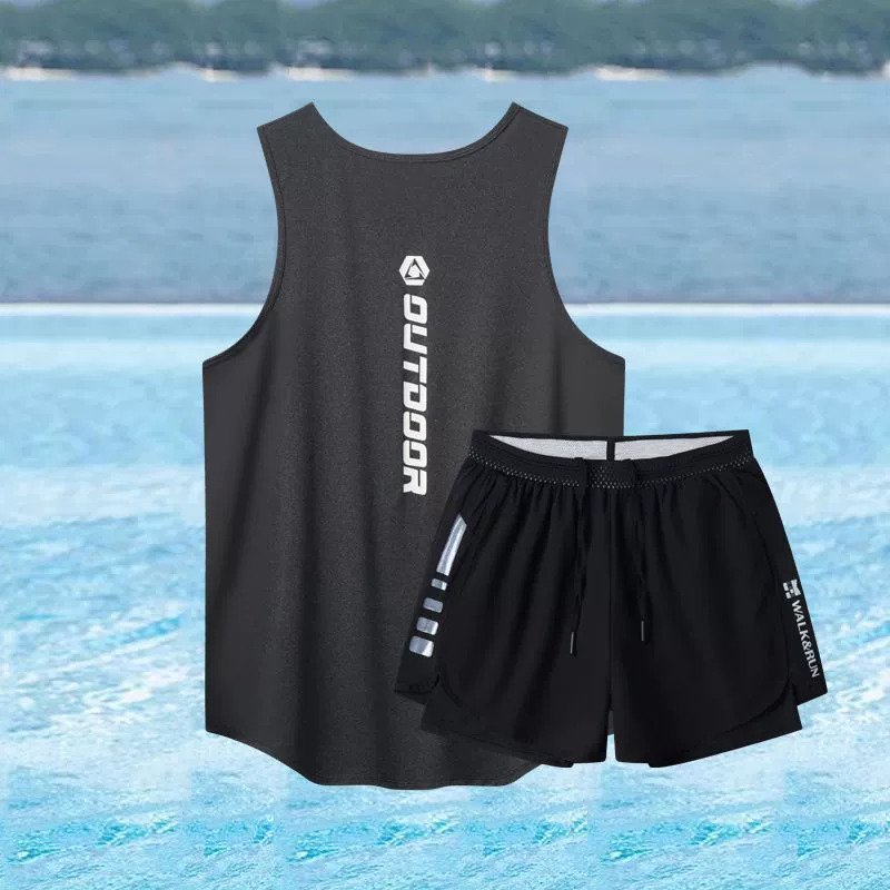 Swimwear, set, quick dry trousers, vest for adults