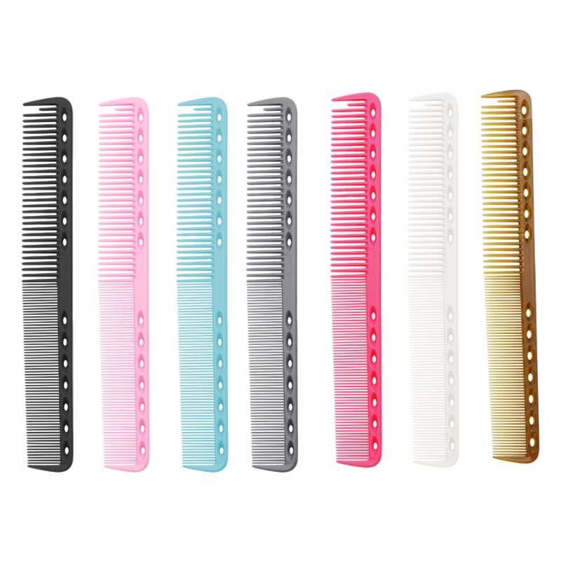 hairdressing comb hairdresser hair clipper comb color double wide dense tooth comb carbon fiber comb hollow comb