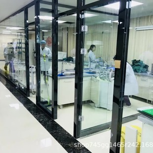 Local glass partition production installation stainless steel glass partition aluminum alloy partition frameless glass door