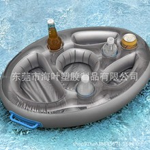 厂家直销 PVC充气水上杯座 泳池漂浮杯座 水上漂浮冰桶饮料垫
