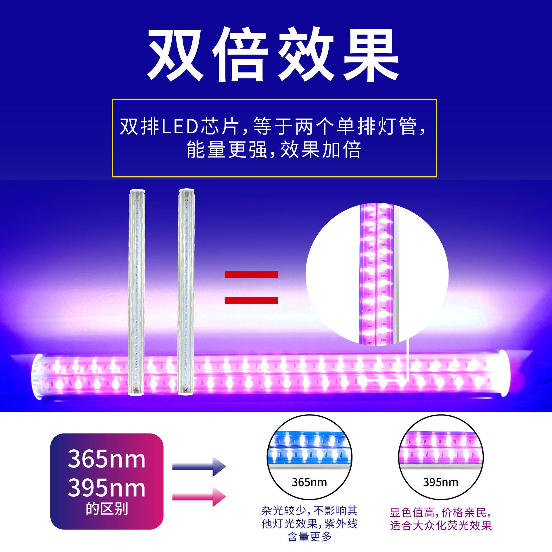 LEDUV紫外线灯管5VUSB充电宝插电照蝎子面膜化妆品检测T8荧光灯管