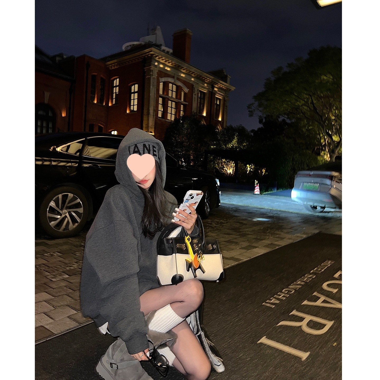 欧阳 苾入幂幂同款!私服大王 oversize400高克重加绒连帽卫衣