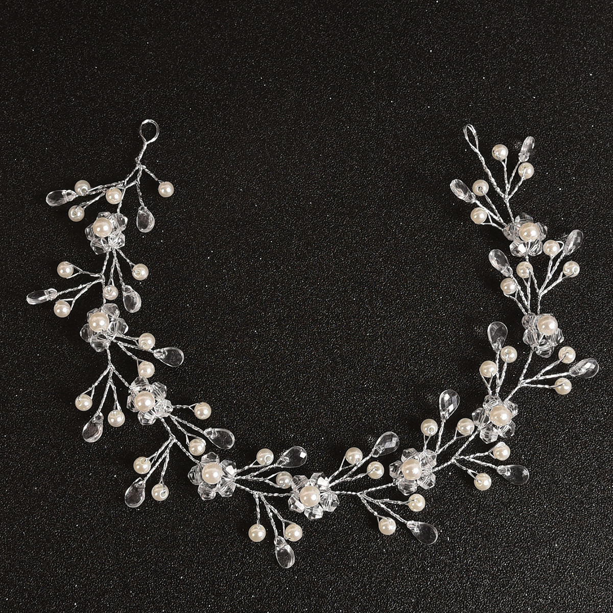 Europa y Estados Unidos toque de novia transfronterizo mano perla de diamante cuentas trenzadas hebra de cabello accesorios de vestido de boda al por mayor