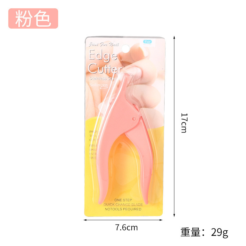 Tijeras para uñas de una línea de acero inoxidable en forma de U, cortador para extensiones de fototerapia DIY, con herramienta de formación.