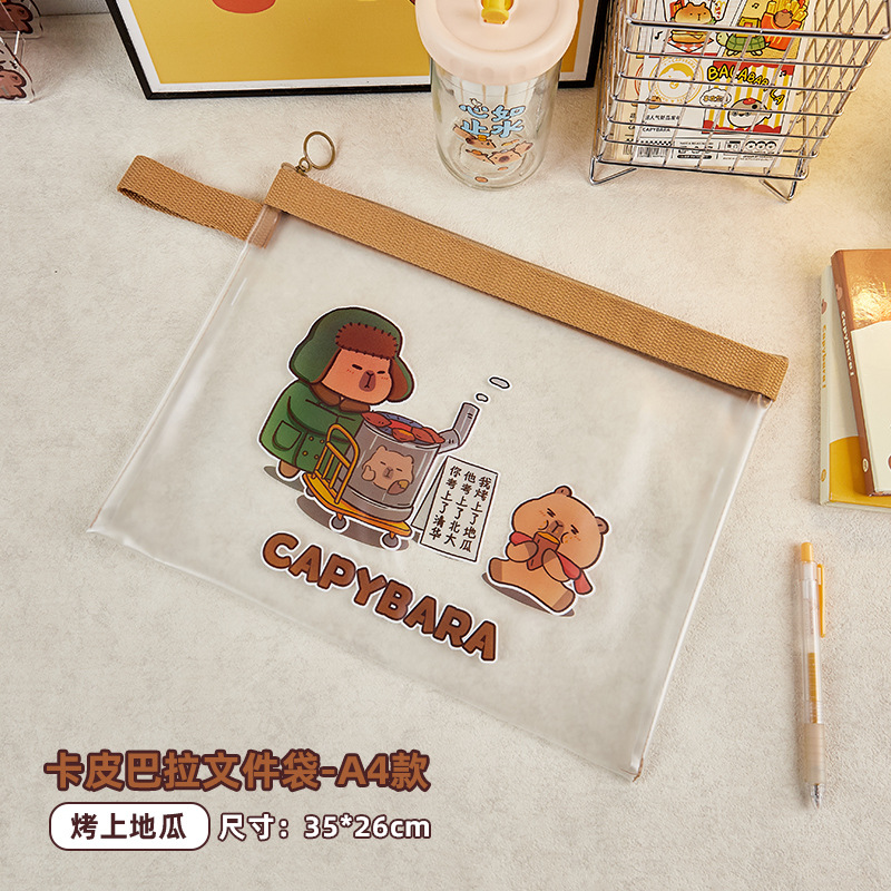 Capabala A4A5 bolsa de archivo con cremallera bolsa de papel de prueba de estudiante bolsa de almacenamiento de archivos engrosada de gran capacidad