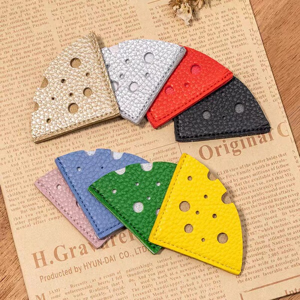 Trendy PU leather cheese hollow bookmark retro book protection…