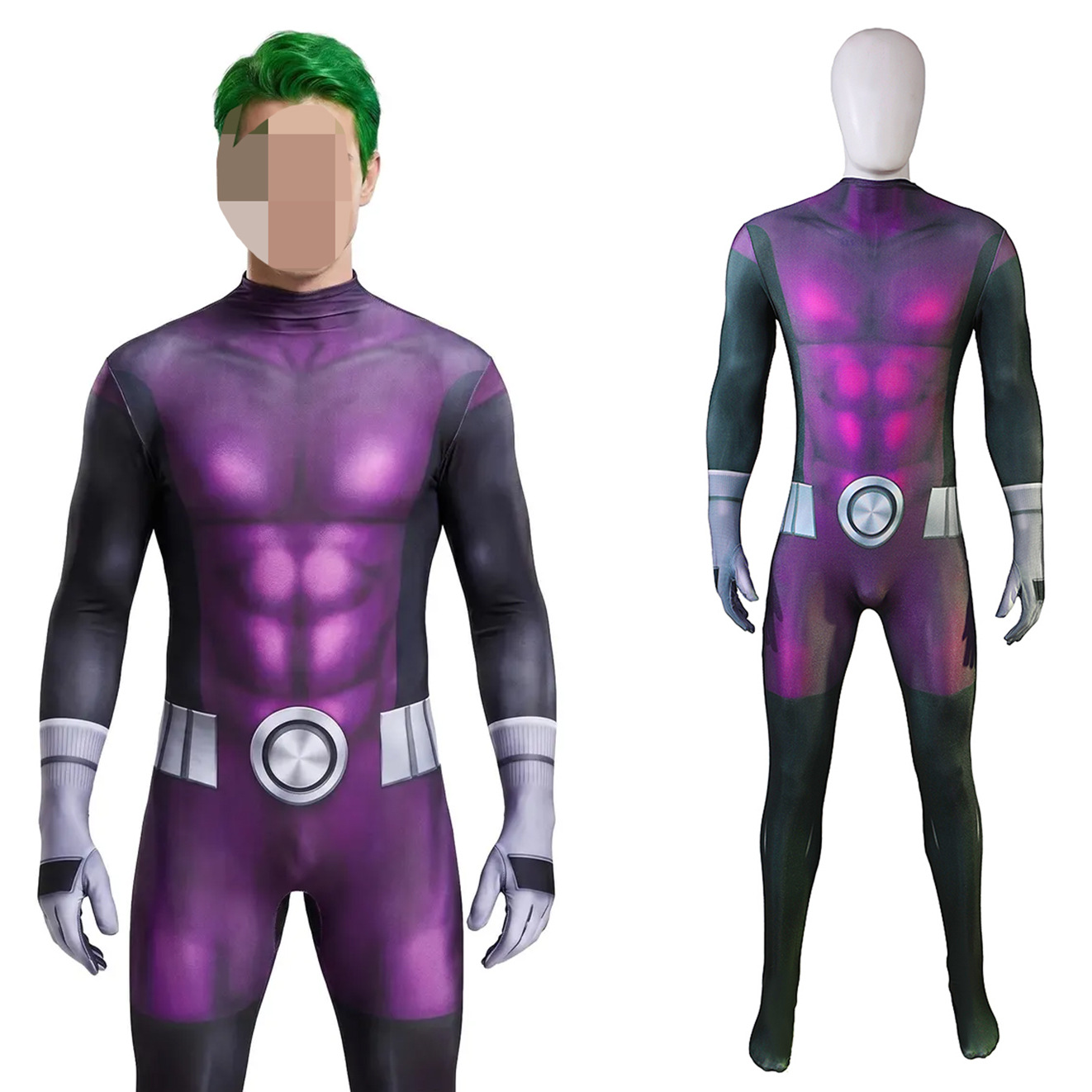 Beastboy Teen Titans少年泰坦万圣节DC动画cosplay紧身衣服装