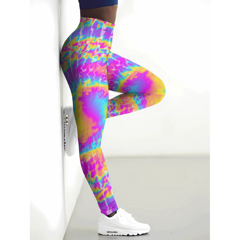 Women leggings colorful tie-dye pattern printed tights yoga pants fitness trousers women sexy jogger pants