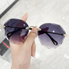 2020 new fashion sunglasses European and American trend metal frameless cut -edge sunglasses are thin net red trend