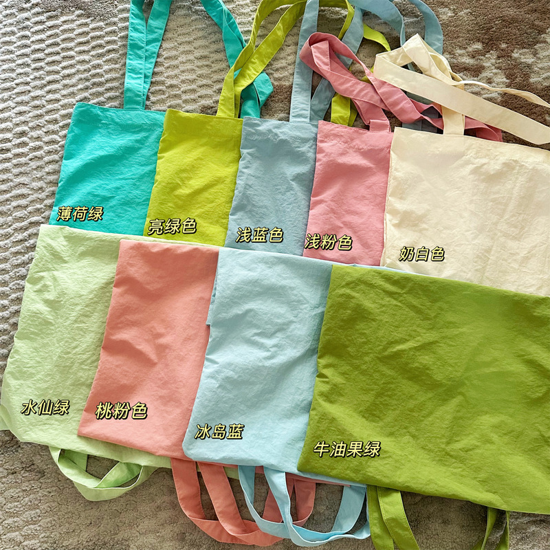 518708 Spring and Summer Lightweight Nylon Canvas Bag Dopamine Colorful Women's Bag Tote Shoulder Satchel Macaron