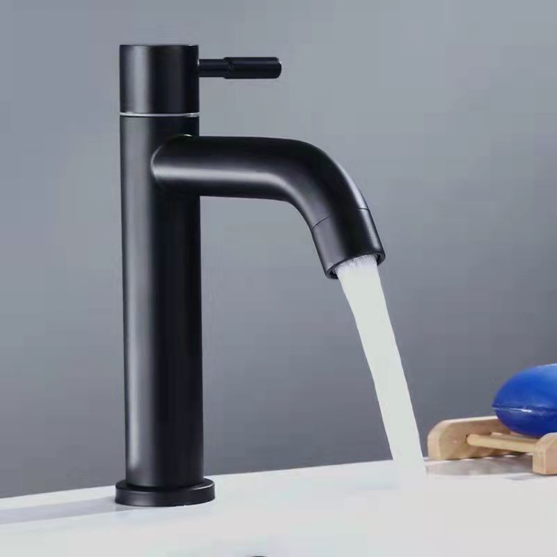 Foreign Trade Export Cross-Border European and American Faucet Black Basin Faucet Single Cold Water Stainless Steel High Style Faucet
