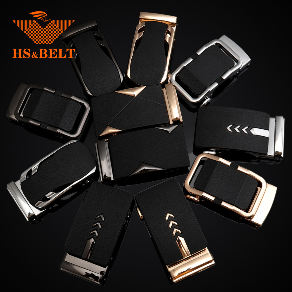 Hongsheng fábrica 4,0 primavera cinturón hebilla automática hebilla esmerilado hebilla de cinturón de los hombres Aleación de superficie negra hebilla de dos piezas