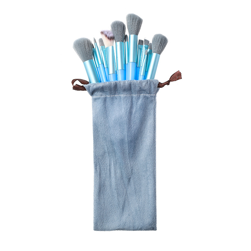 Principiante 13 pinceles de maquillaje traje conjunto completo super suave cepillo ojos estudiante barato almacenamiento portátil