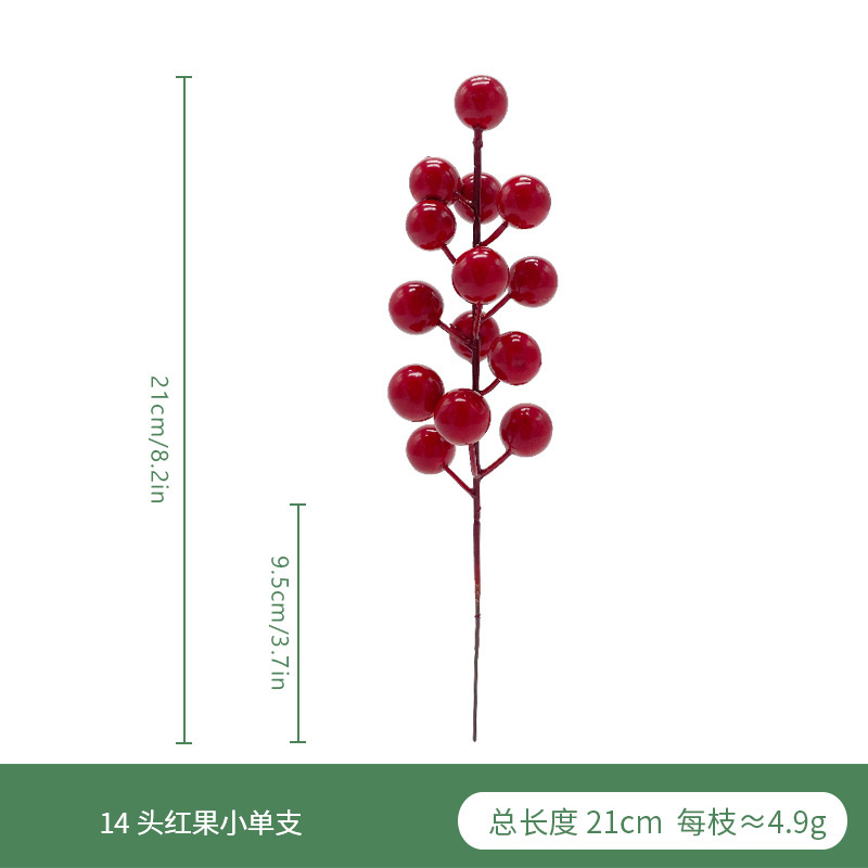 Festival de primavera decoración de Año Nuevo artificial baya roja ramo de Navidad fruta roja arreglo floral accesorios fortuna simulación de fruta Holly
